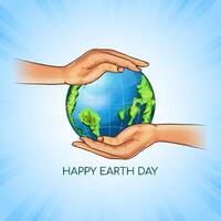 Happy Earth day concept save environment background design vector