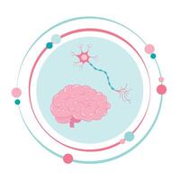 Neuron and brain neurology vector illustration graphic icon symbol