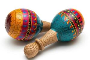 AI generated Maracas isolated on white background. ai generated photo