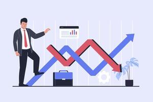 Flat design of market volatility  concept vector