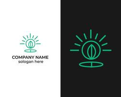 Modern world leaf combination logo design template vector