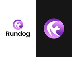 Modern Running Dog icon logo design concept for company branding template vector