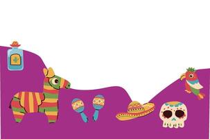 Cinco de mayo mexican holiday banner template with copy space. vector