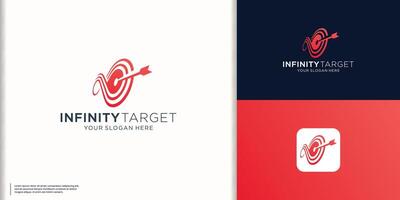 infinity target logo, on target arrows logo icon design. unique concept for business of company design. vector