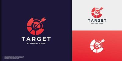 creative of target logo template inspiration. abstract dartboard circular with arrows center shape. vector