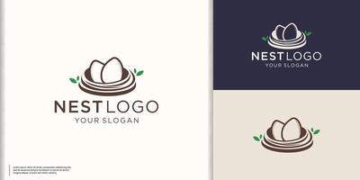 Nest logo design template. Awesome nest with egg logo. nest egg logotype. vector