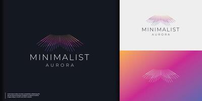 minimalist abstract aurora logo illustration gradient color branding. vector