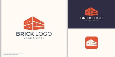 Inspiration Red brick logo design template. vector