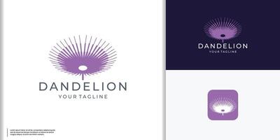 dandelion logo abstract circle line shape design concept. vector