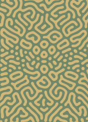 Turing reaction diffusion pattern with abstract motion. Vector illustration of chemical morphogenesis Curvy doodle.