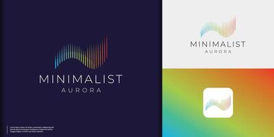 minimalist Aurora's logotype design inspiration and modern colorful branding. vector