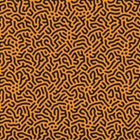 Black and orange organic turing pattern irregular lines background vector
