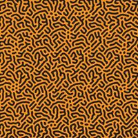 Black and orange organic turing pattern irregular lines background vector