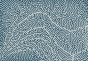 Turing reaction diffusion pattern with abstract motion. Vector illustration of chemical morphogenesis Curvy doodle.