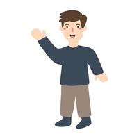 Boy Doing a Pointing Gesture vector