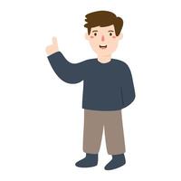 Boy Doing a Pointing Gesture vector