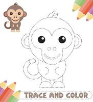 Hand-drawn trace and color for kids vector