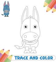 Hand-drawn trace and color for kids vector