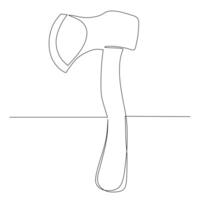 Continuous line drawing of an axe. Simple flat hand drawn style vector for tool in engineering and construction