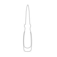 Continuous line drawing of a chisel. Simple flat hand drawn style vector for tool in engineering and construction