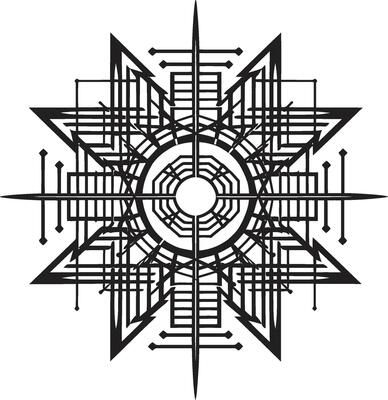 Dynamic Symmetry Black Logo Showcasing Abstract Geometric Design in Vector Shape Fusion Vector Logo Design with Elegant Black Abstract Geometric Elements