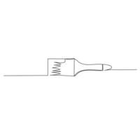 Continuous one line drawing of a paint brush. Simple modern hand drawn style illustration. Vector design for industrial, engineering and construction theme and concept