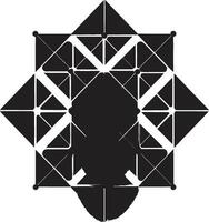 Ethereal Equilibrium Sleek Black Icon featuring Abstract Geometric Patterns in Vector Dimensional Harmony Monochromatic Emblem of Abstract Geometric Shapes in Vector