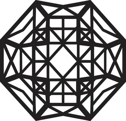 Shape Fusion Vector Logo Design with Abstract Black Geometric Patterns Quantum Contours Sleek Emblem Showcasing Abstract Geometric Shapes in Vector