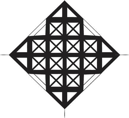 Abstract Matrix Vector Logo with Dynamic Black Geometric Shapes Ethereal Equilibrium Black Emblem Depicting Abstract Geometric Design in Vector