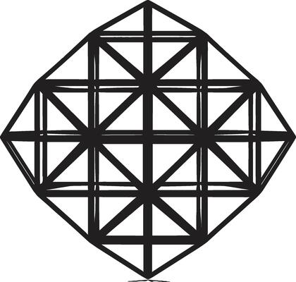 Shape Fusion Vector Logo Design with Abstract Black Geometric Patterns Quantum Contours Sleek Emblem Showcasing Abstract Geometric Shapes in Vector