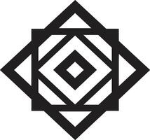 Dynamic Symmetry Monochromatic Logo Featuring Abstract Geometric Shapes in Vector Shape Fusion Vector Logo Design with Abstract Black Geometric Patterns