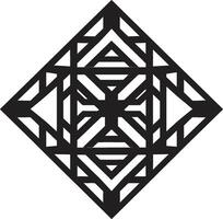 cuántico contornos elegante icono presentando resumen geométrico formas en vector resumen matriz vector logo con dinámica negro geométrico formas