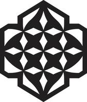 Dynamic Symmetry Monochromatic Logo Featuring Abstract Geometric Shapes in Vector Shape Fusion Vector Logo Design with Abstract Black Geometric Patterns
