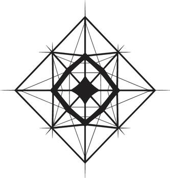 Ephemeral Lines Abstract Black Logo Design with Vector Geometric Elements Astral Symmetry Vector Logo with Sleek Black Abstract Geometric Patterns