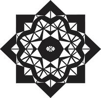 etéreo equilibrio negro emblema representando resumen geométrico diseño en vector dimensional armonía pulcro vector logo con elegante negro resumen geométrico patrones