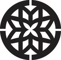 Quantum Contours Elegant Icon Featuring Abstract Geometric Shapes in Vector Abstract Matrix Vector Logo with Dynamic Black Geometric Shapes