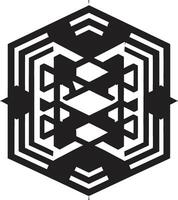 Infinite Abstraction Sleek Icon Design Featuring Geometric Patterns in Black Dimensional Elegance Black Geometric Logo Vector with Abstract Shapes