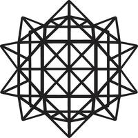 etéreo armonía negro icono presentando místico vector logo con geométrico elementos infinito abstracción místico negro emblema con vector geométrico elementos