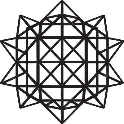 Ethereal Harmony Black Icon Featuring Mystic Vector Logo with Geometric Elements Infinite Abstraction Mystic Black Emblem with Vector Geometric Elements