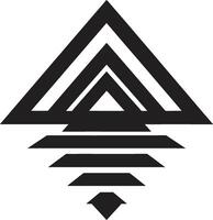 Abstract Enigma Monochrome Emblem of Abstract Geometric Shapes in Vector Astral Fusion Black Icon Featuring Mystic Vector Logo with Geometric Elements
