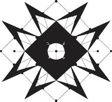 etéreo equilibrio negro emblema representando resumen geométrico diseño en vector dimensional armonía pulcro vector logo con elegante negro resumen geométrico formas