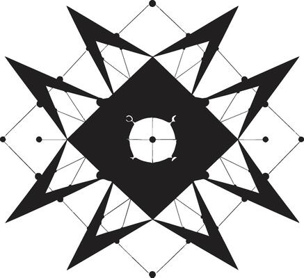 Ethereal Equilibrium Black Emblem Depicting Abstract Geometric Design in Vector Dimensional Harmony Sleek Vector Logo with Elegant Black Abstract Geometric Forms