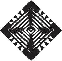 Dynamic Symmetry Monochromatic Logo Featuring Abstract Geometric Shapes in Vector Shape Fusion Vector Logo Design with Abstract Black Geometric Forms