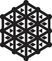 Ephemeral Lines Monochromatic Emblem Showcasing Abstract Geometric Design in Vector Astral Symmetry Vector Logo Design with Elegant Black Abstract Geometric Forms