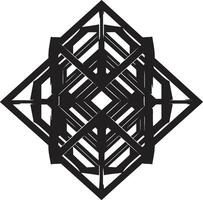 Quantum Contours Monochrome Vector Logo with Abstract Geometric Shape Abstract Elegance Black Icon Depicting Vector Logo with Geometric Forms