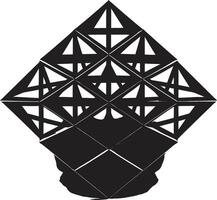 resumen elegancia negro icono con vector logo y resumen geométrico formas infinito anglos elegante vector logo diseño representando negro resumen geométrico formas