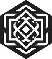 Infinite Angles Elegant Vector Logo Design Depicting Black Abstract Geometric Shapes Mystic Geometry Monochromatic Emblem with Abstract Black Geometric Design in Vector