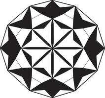Ethereal Equilibrium Monochromatic Emblem Depicting Abstract Geometric Design in Vector Dimensional Harmony Vector Logo with Elegant Black Abstract Geometric Forms