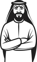 cultural elegancia vector negro logo ilustrando Arábica hombre en elegante estilo Arábica esencia pulcro icono presentando Arábica hombre en vector logo diseño