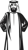 Cultural Sovereignty Sleek Vector Logo Design of an Arabic Man Silhouette Sartorial Nobility Elegant Emblem with Black Vector Logo of Arabic Man